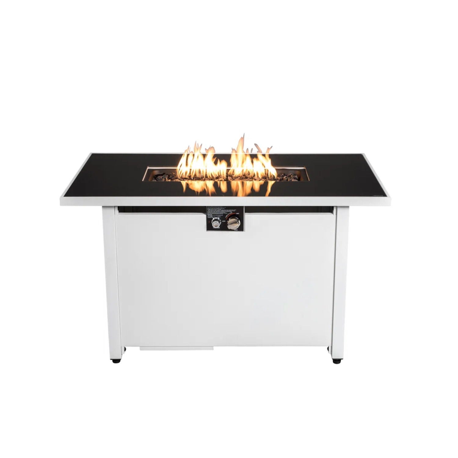 Outdoor 43&quot; Rectangular Fire Pit Table With Adjustable Flame Control - White