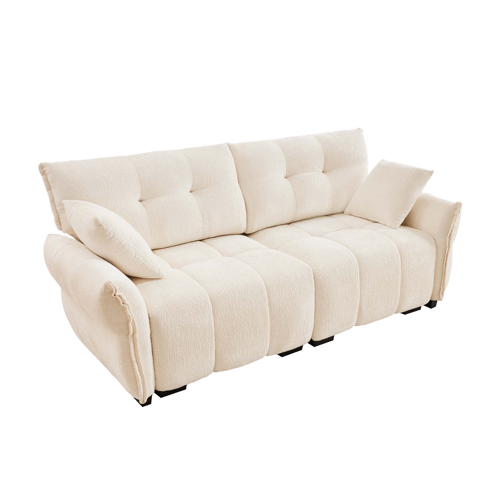 Modern Sofa &amp; Pillows, Textured Cover, High Rebound Cushions