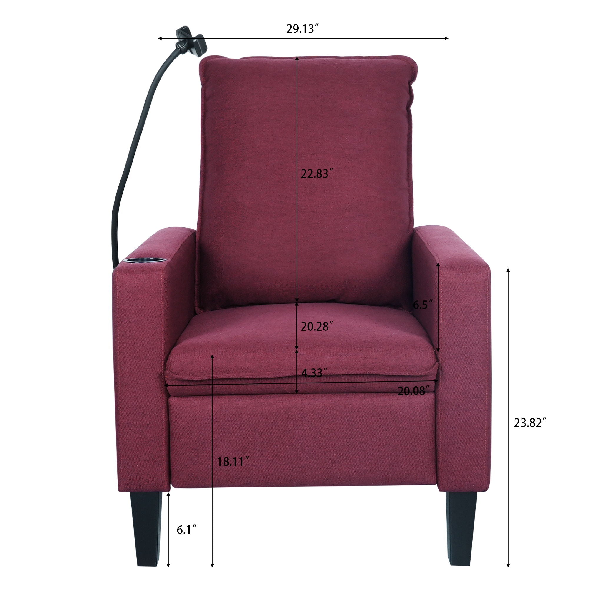 Recliner Chairs For Adults, Adjustable Recliner Sofa With Mobile Phone Holder &amp; Cup Holder, Modern Reclining Chairs Fabric Push Back Recliner Chairs For Living Room, Bedroom