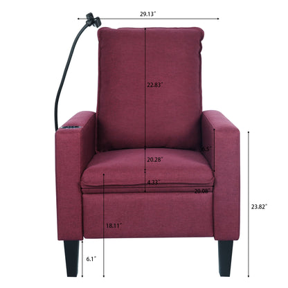 Recliner Chairs For Adults, Adjustable Recliner Sofa With Mobile Phone Holder &amp; Cup Holder, Modern Reclining Chairs Fabric Push Back Recliner Chairs For Living Room, Bedroom