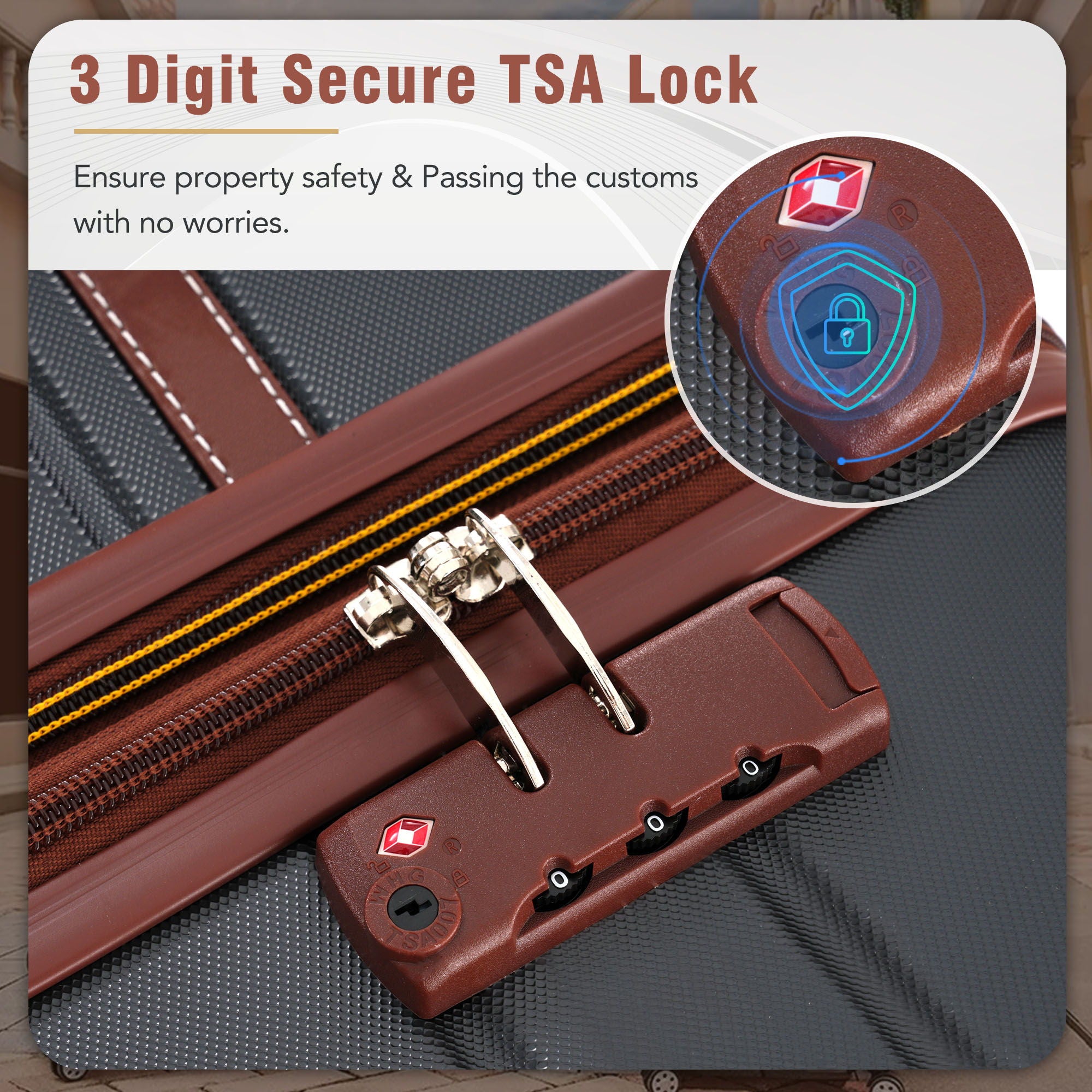 20&quot; Luggage 1 Piece With Tsa Lock, Lightweight Suitcase Spinner Wheels, Carry On Vintage Luggage