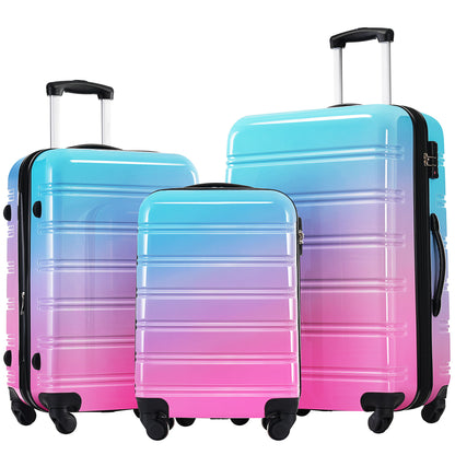 Hardshell Luggage Sets 3 Piece Gradient Color Expandable Suitcase With Spinner Wheels And Tsa Lock Lightweight 20&quot; 24&quot; 28&quot; Available