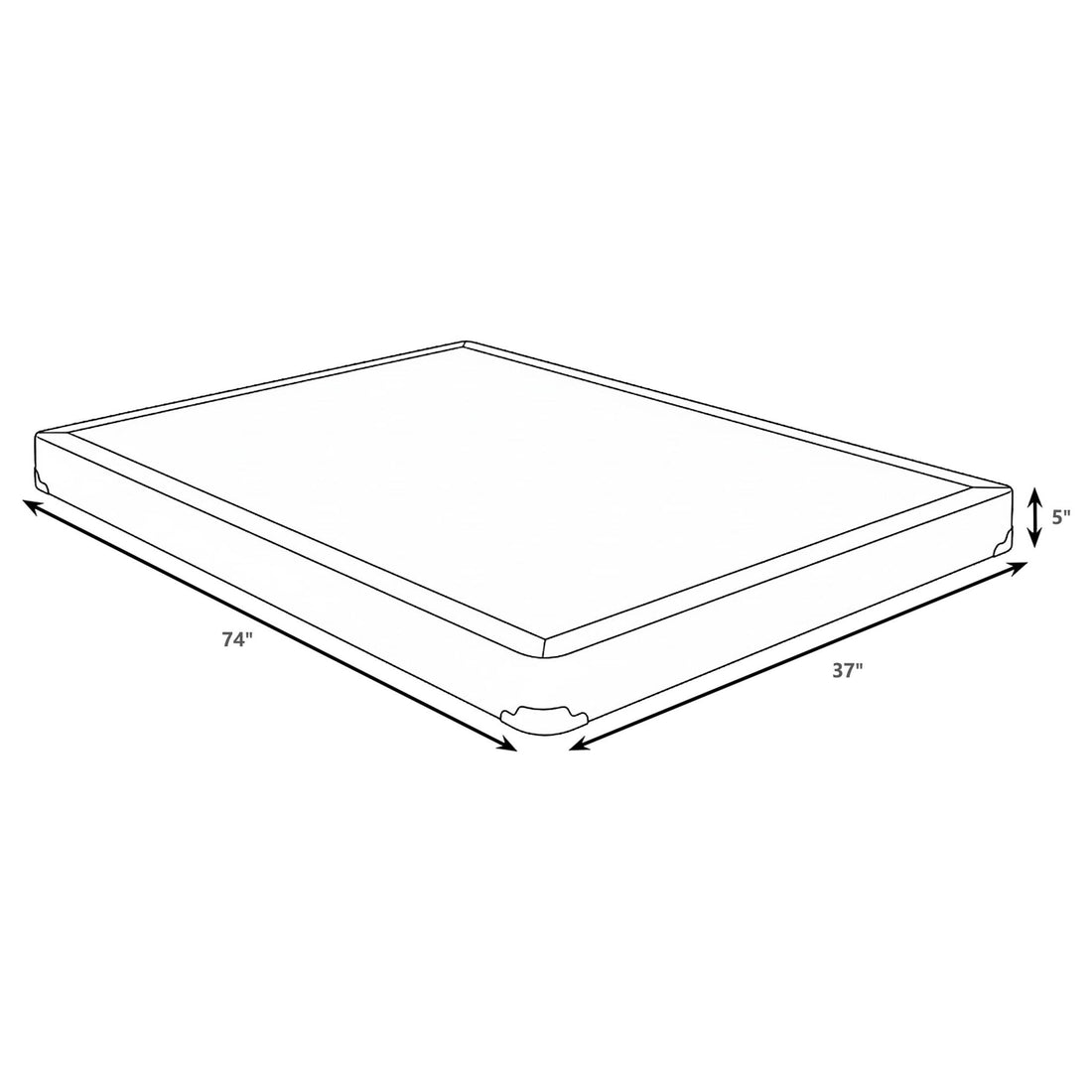 Maynard - Twin Low Profile Box Spring Foundation With Memory Foam Support And Breathable Design - Gray