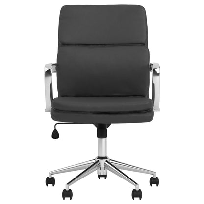 Height Adjustable Rolling Office Chair With Upholstery - Black