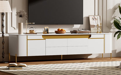 TV Stand For TVs Up To 80&quot; With 4 Drawers And 2 Spacious Cabinets