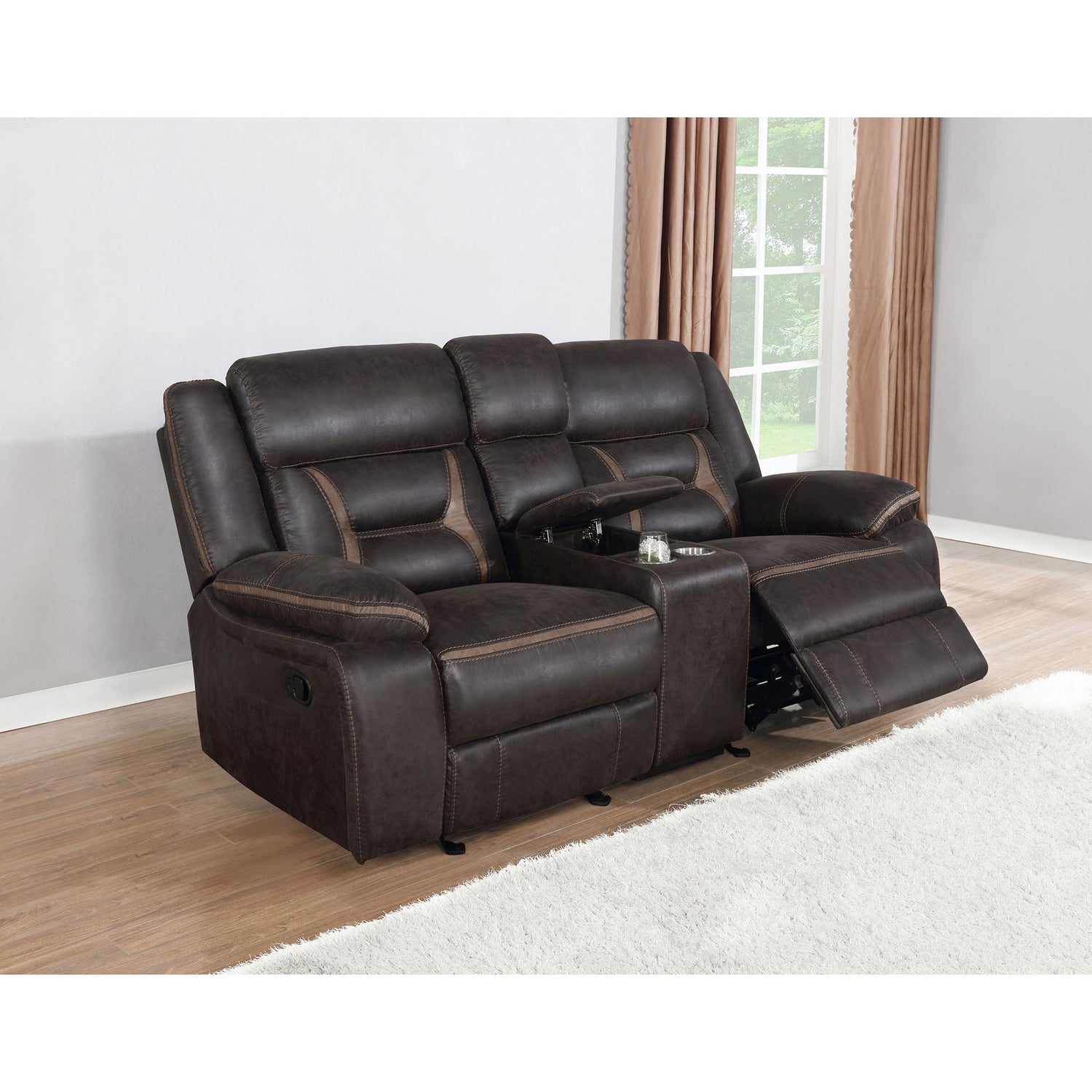 Brazelton - Glider Loveseat With Console