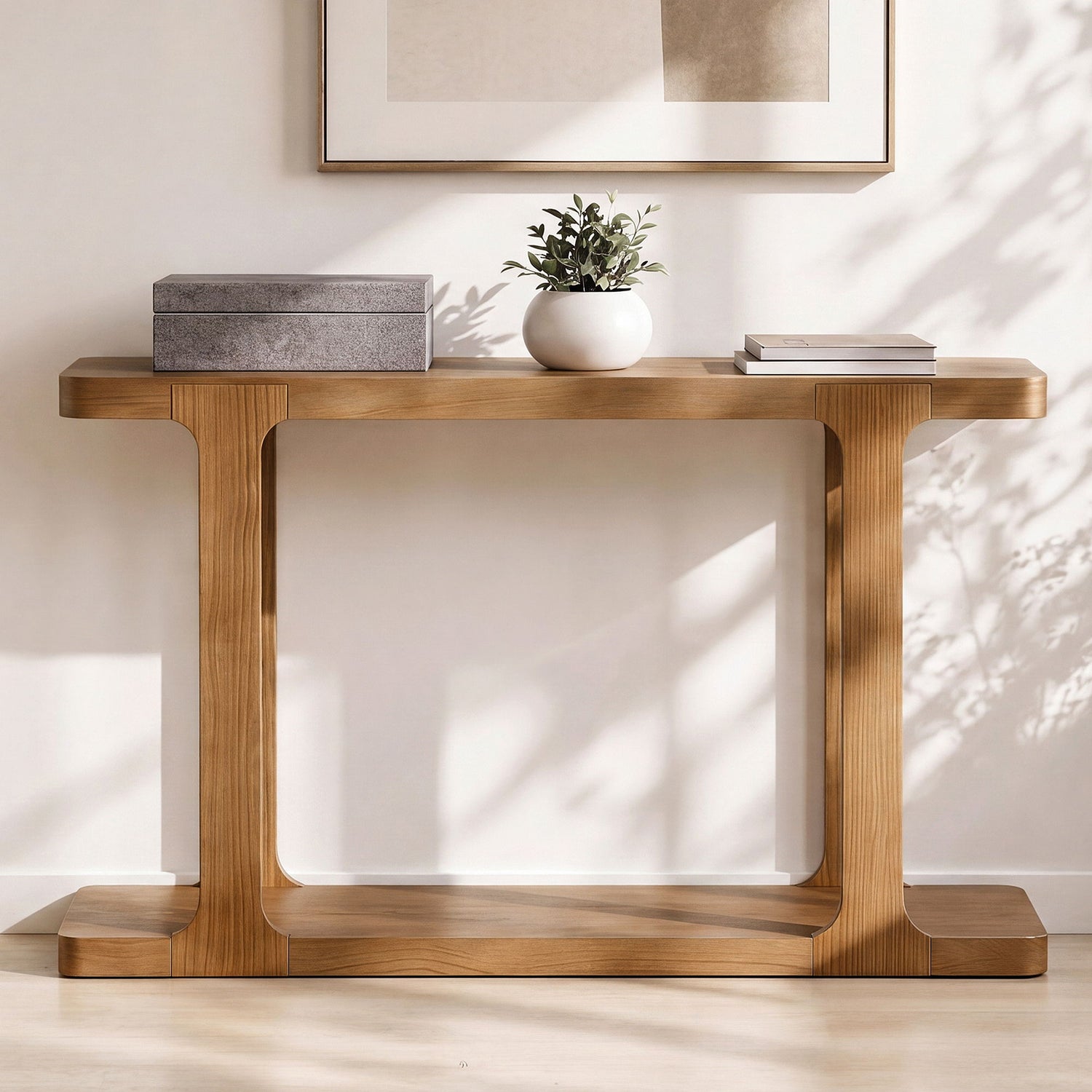 Console Table &amp; Bottom Shelf - Walnut