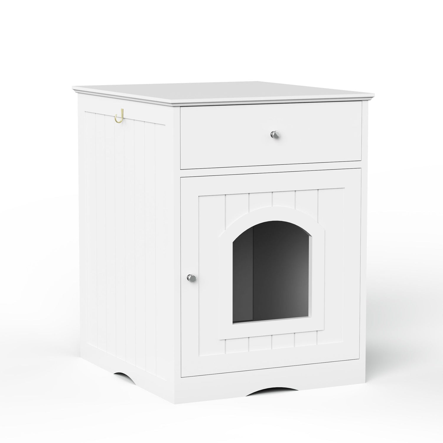 Pet House Cat Litter Box Enclosure With Drawer, Side Table