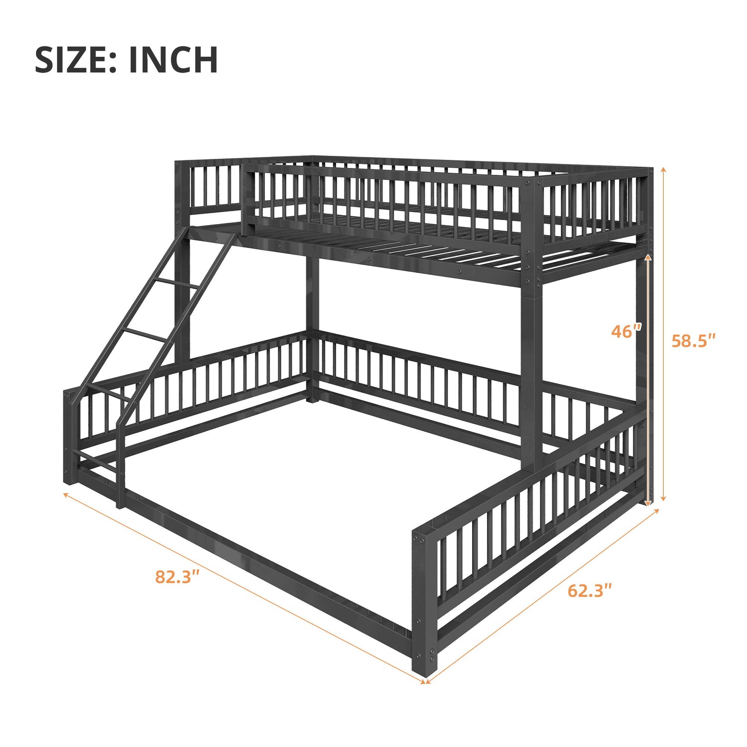 Bunk Bed With Ladder And Safety Guardrails