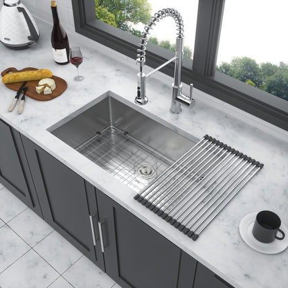 Undermount Kitchen Sink &amp; Deep Single Bowl - Brushed Nickel