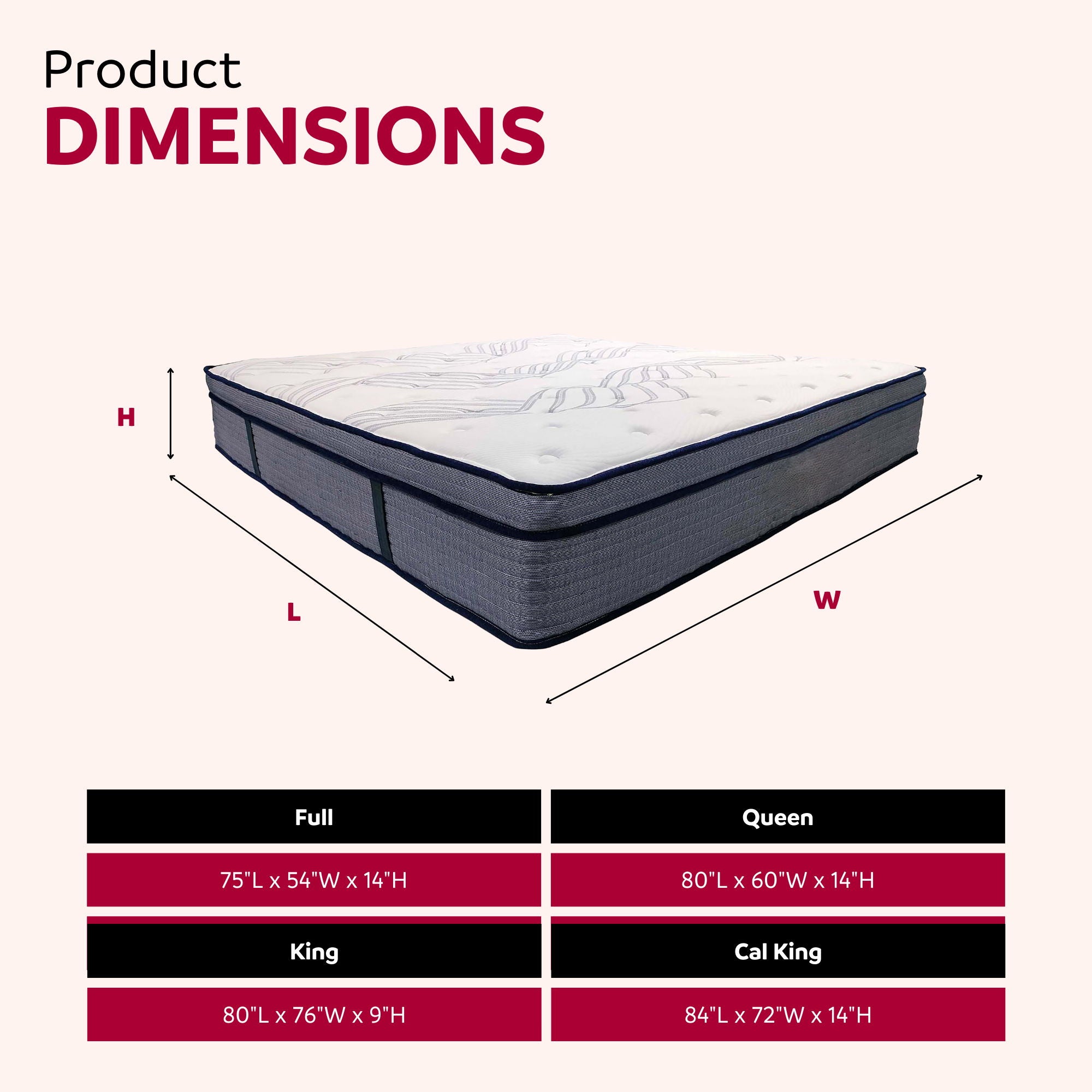 King Size Hybrid Plush Foam Mattress, Soft Polyester Knit Cover, Multi Layer Foam Mattress - White / Gray