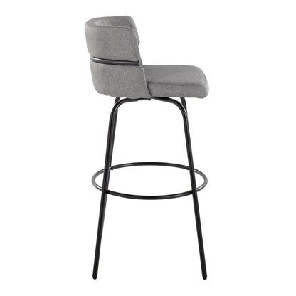 Cinch - Glam / Art Deco Fixed Height Barstool With Swivel &amp; Round Footrest (Set of 2)