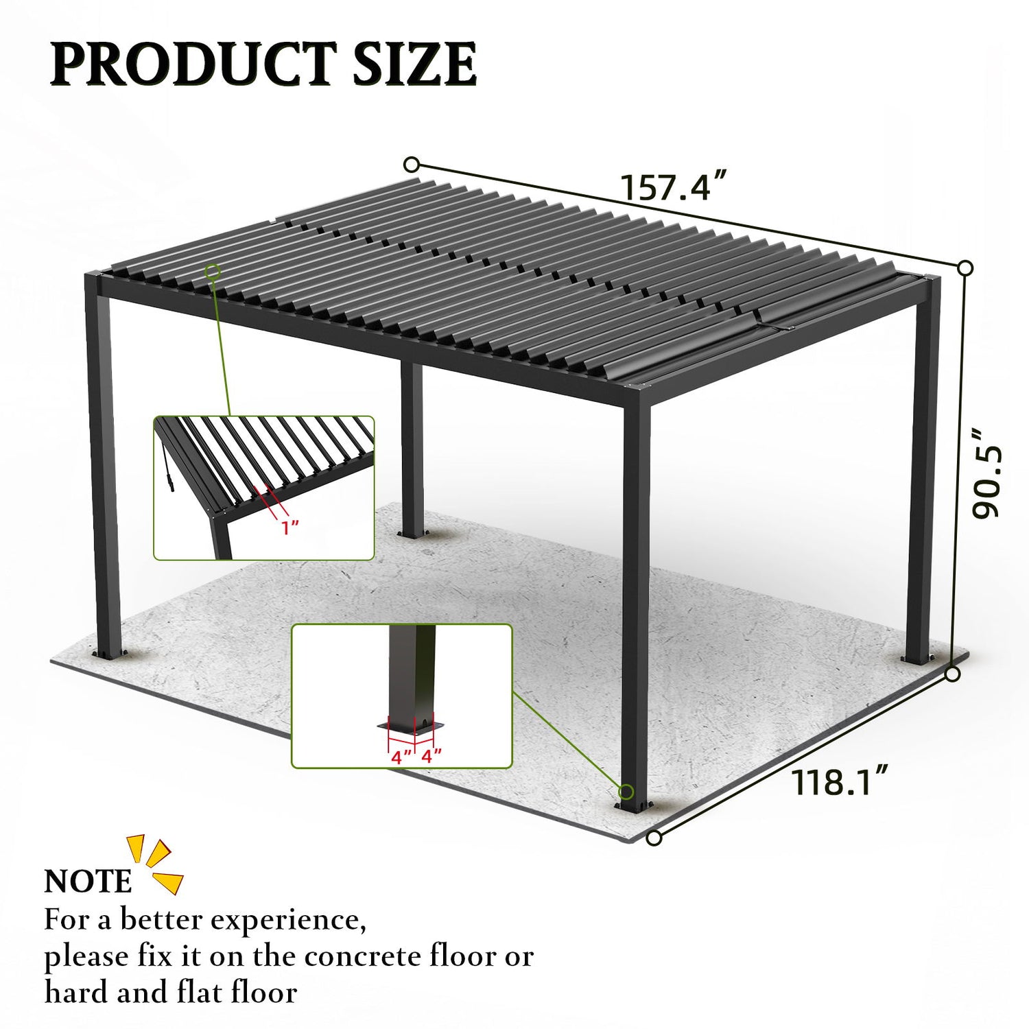 Louver Pergola Aluminium Frame &amp; Louvers
