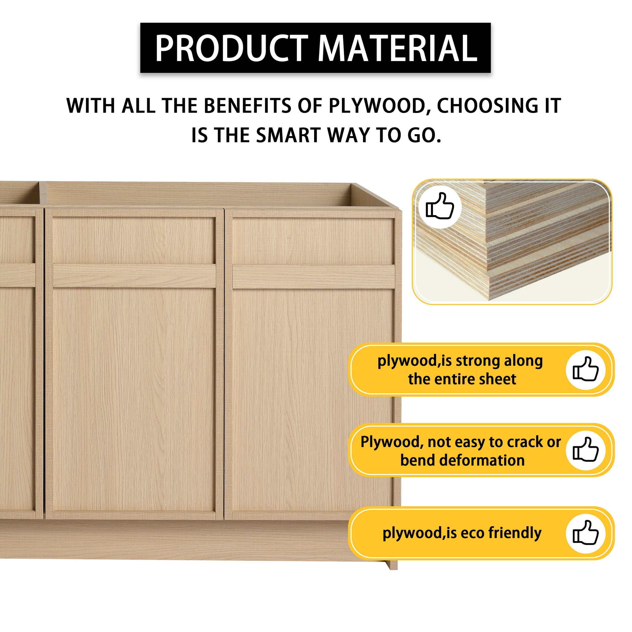 Modern Freestanding Bathroom Vanity &amp; Soft Close Cabinet Doors