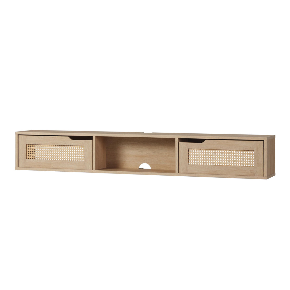 Modern Rattan Door Floating TV Stand For TVs Up To 65&quot;