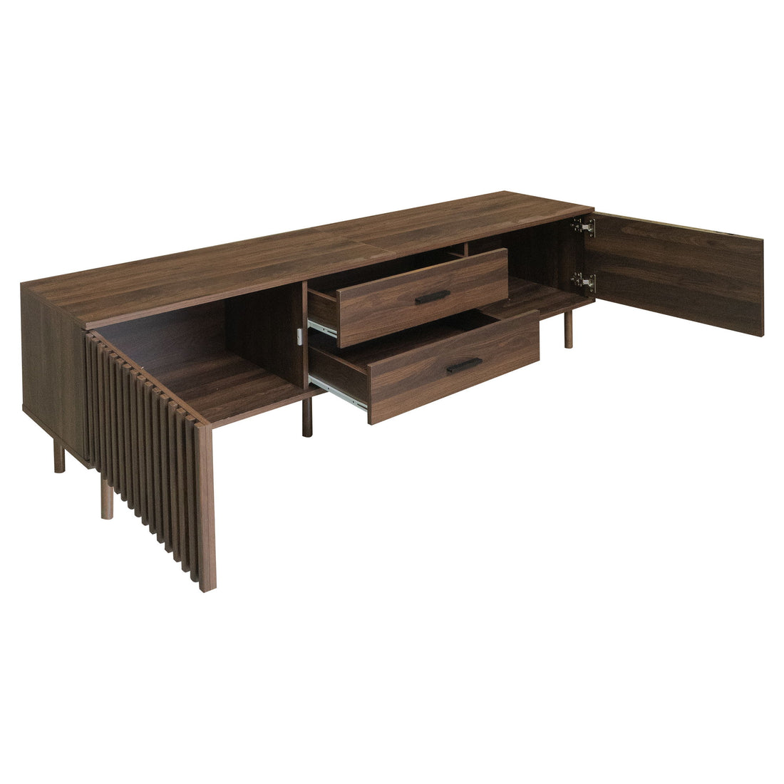 TV Stand For TVs Up To 80", Media Entertainment Center With Ample Storage - Dark Brown