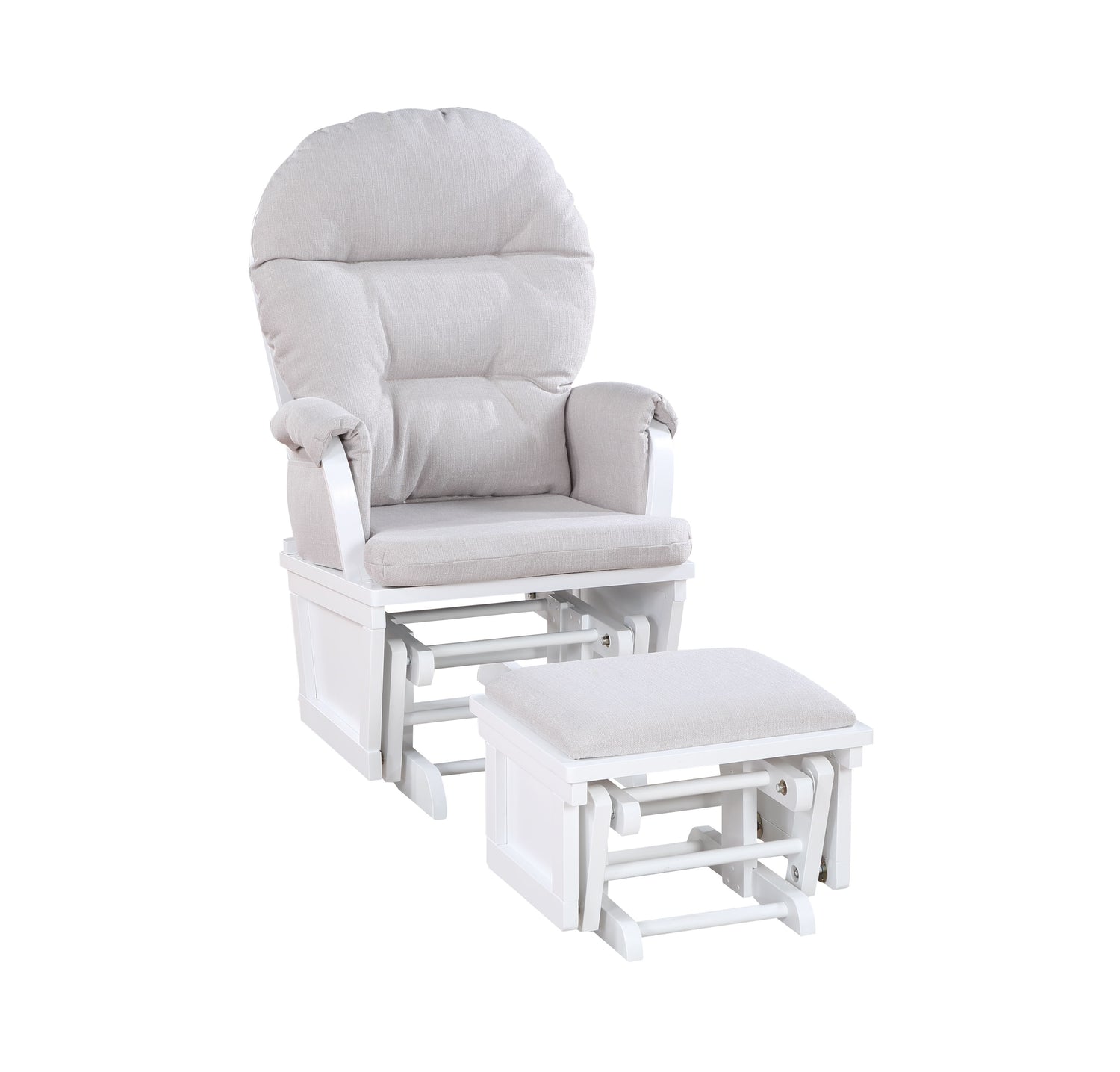 Madison - Glider &amp; Ottoman - White Base