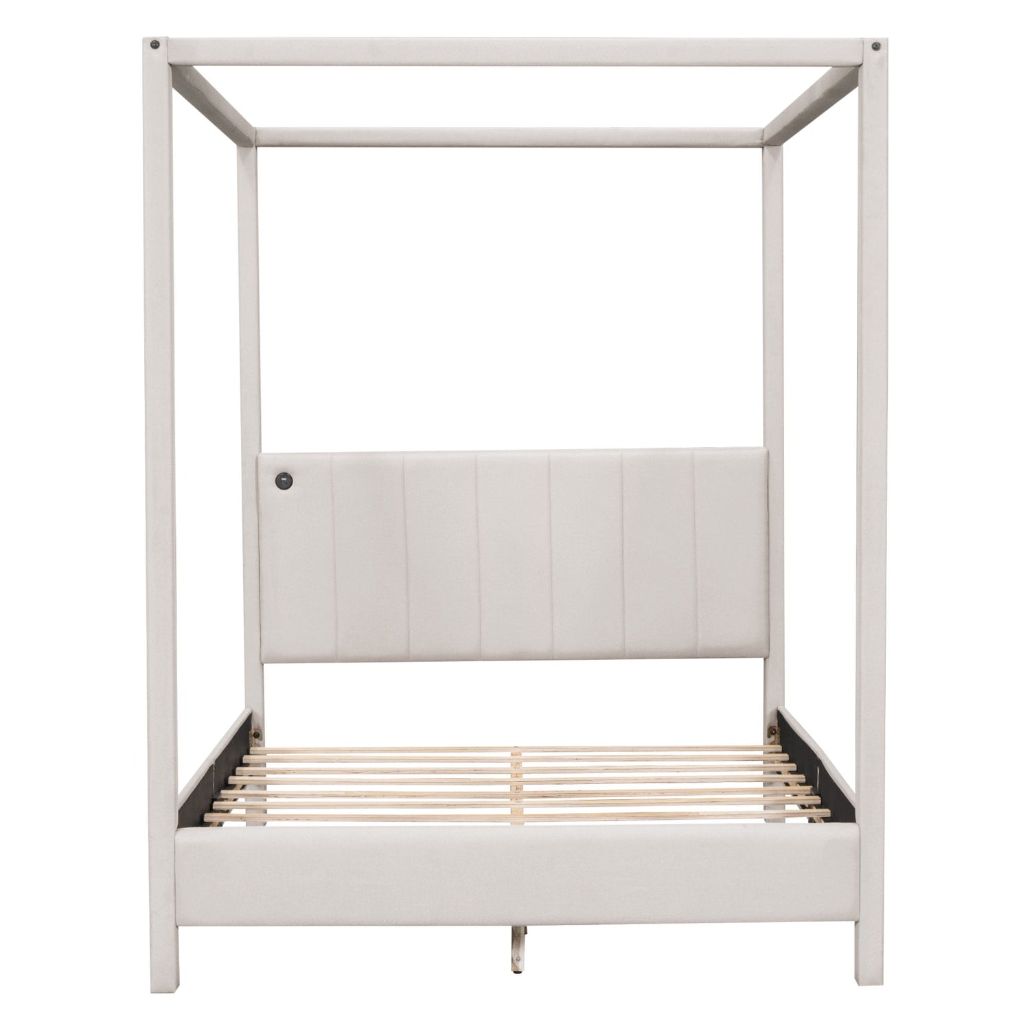 Canopy Platform Bed With USB And Type-C Ports