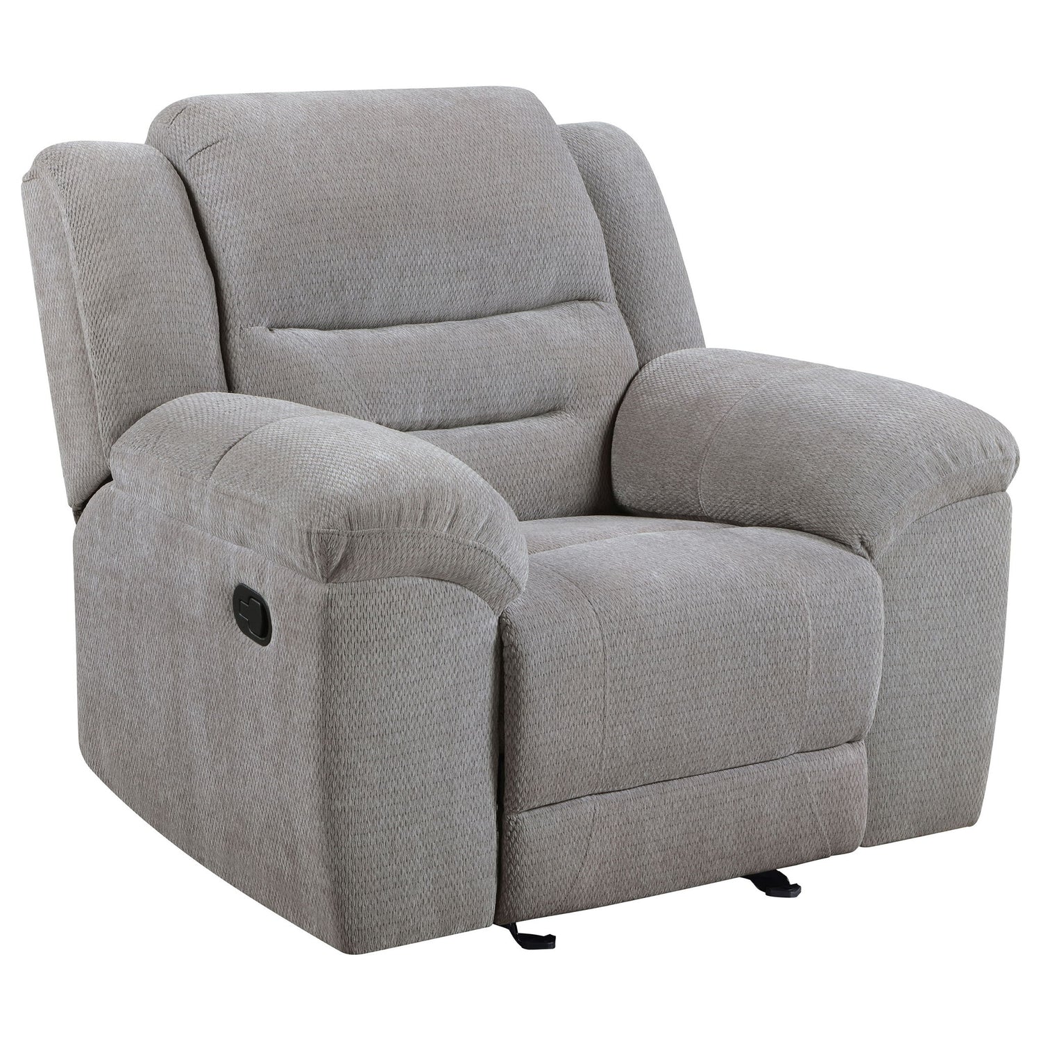 Sebring - Upholstered Glider Recliner Chair With Manual Recline And Smooth Gliding Motion - Gray
