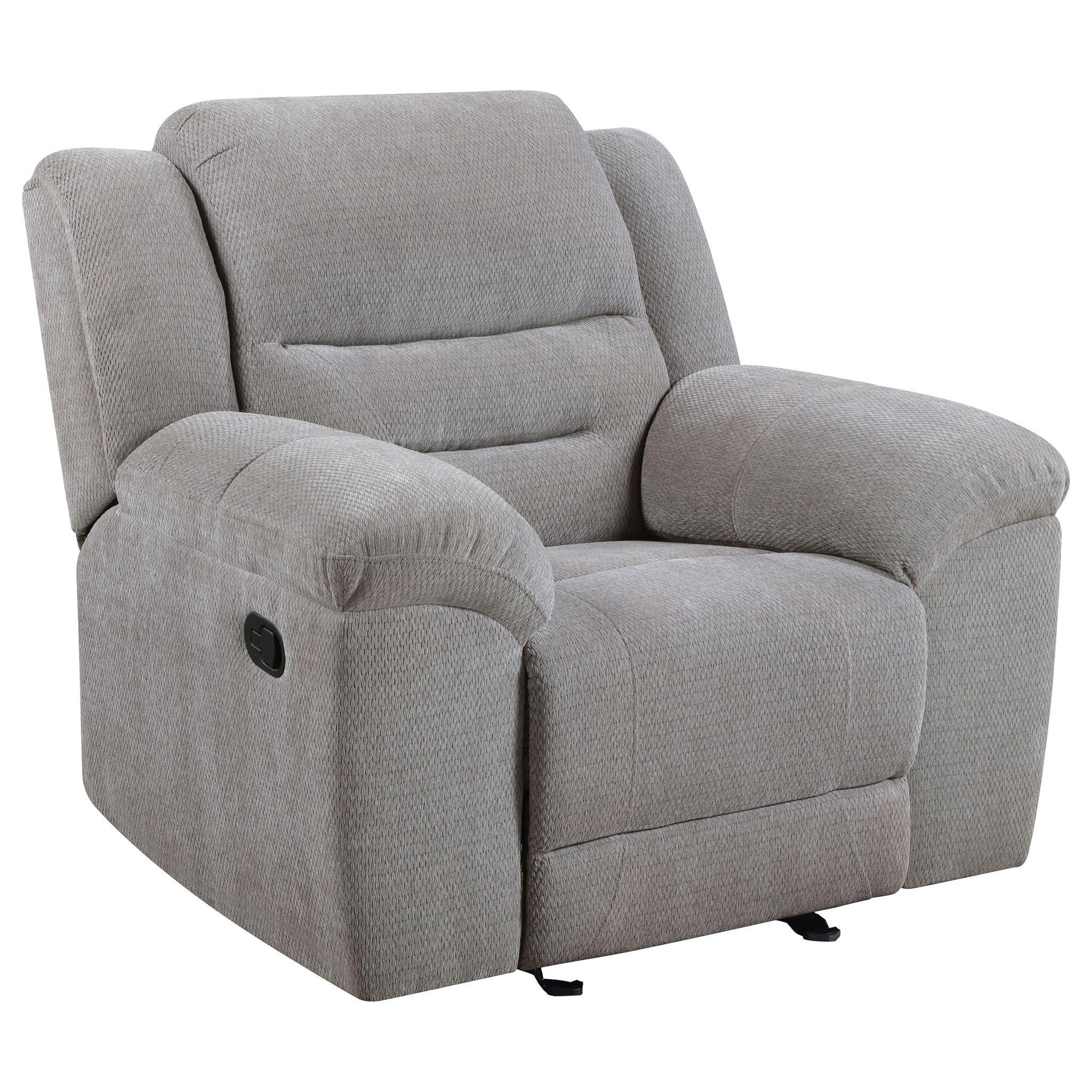Sebring - Upholstered Glider Recliner Chair With Manual Recline And Smooth Gliding Motion - Gray