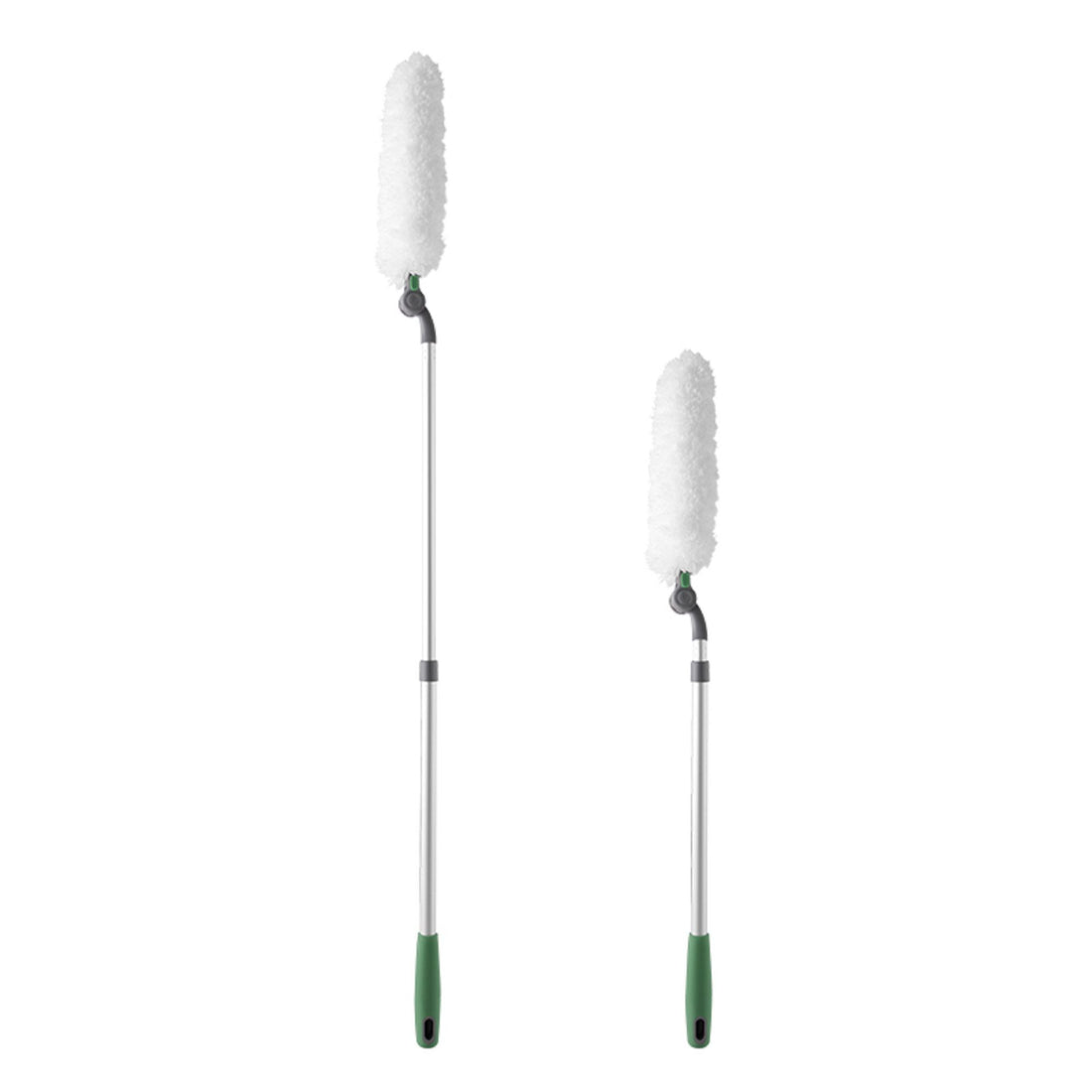 Long Handle Duster With Extension Bar, Home Dust Collector - White