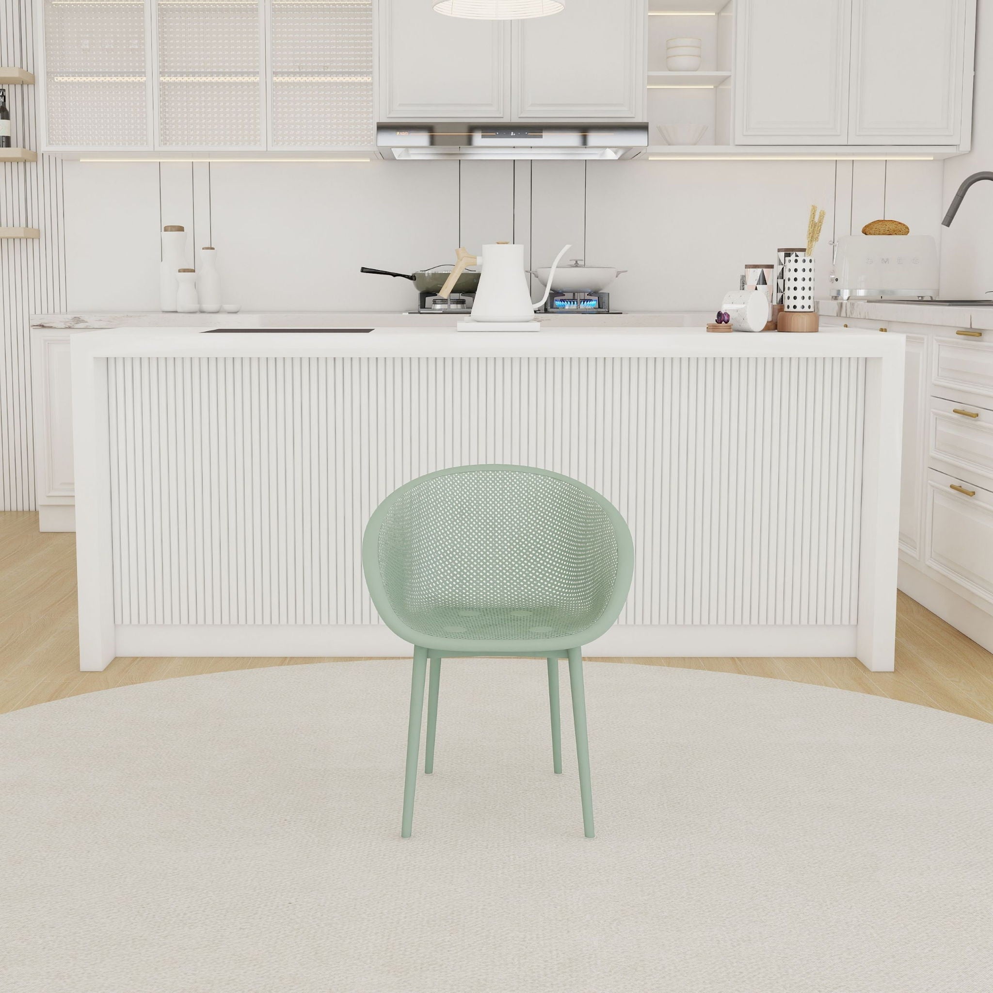 2 Piece Durable Single Chair With Hollow Out Design