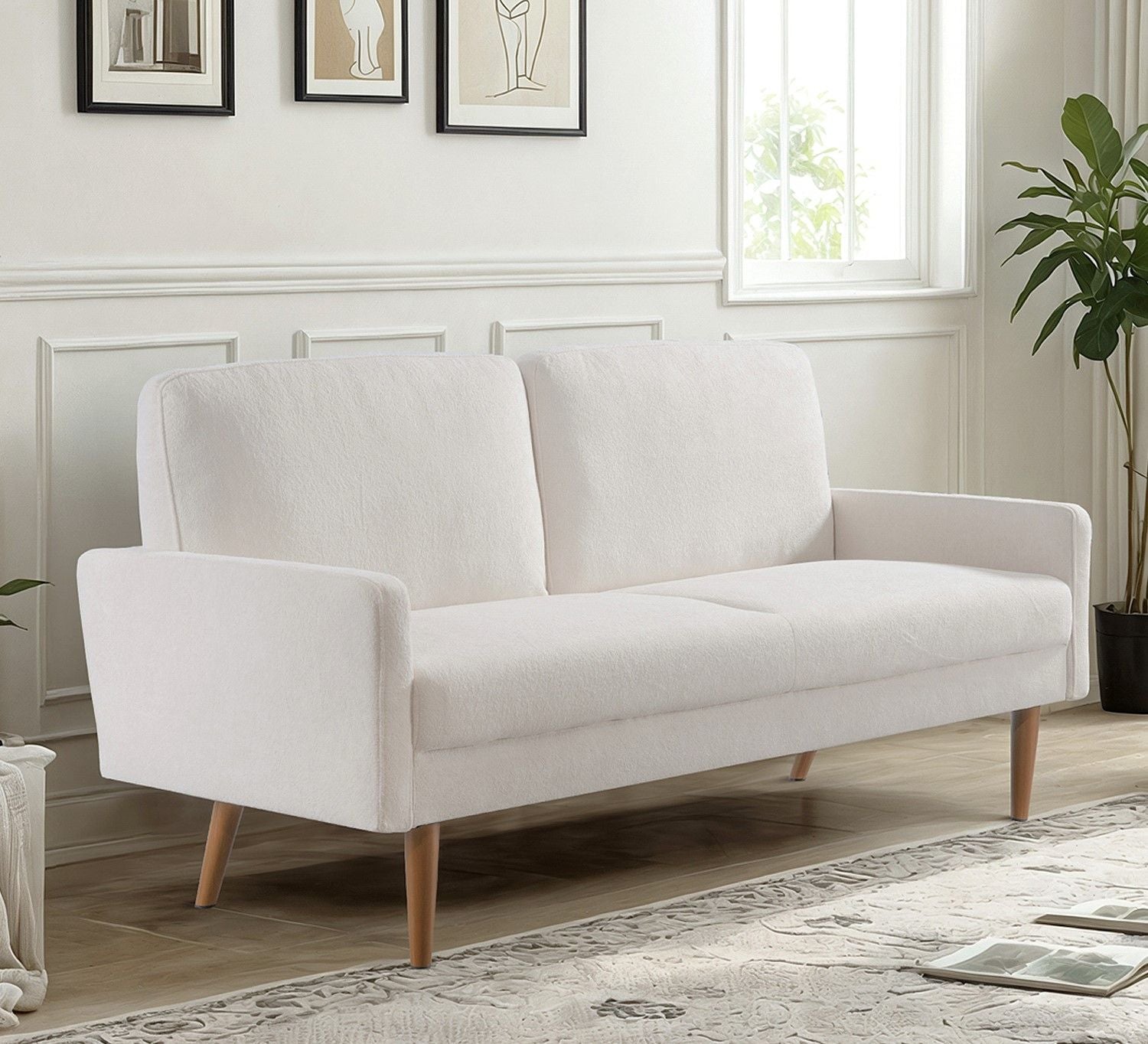Sofa, European Style With Sleek Design, Modern &amp; Vintage Flair, Upholstered 3 Seater Couch