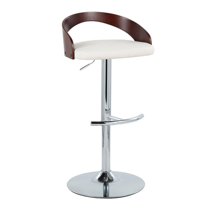 Grotto - Contemporary Adjustable Barstool &amp; Swivel With Rounded T Footrest (Set of 2)