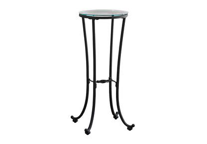 Accent Side Table, Plant Stand, Round, Contemporary &amp; Modern - Black