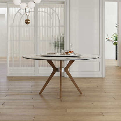 Dining Table With 35&quot; Turntable - White