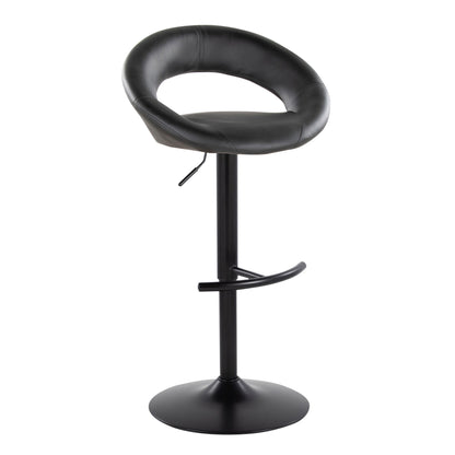 Posh - Contemporary Adjustable Barstool With Swivel &amp; Rounded T Footrest (Set of 2)