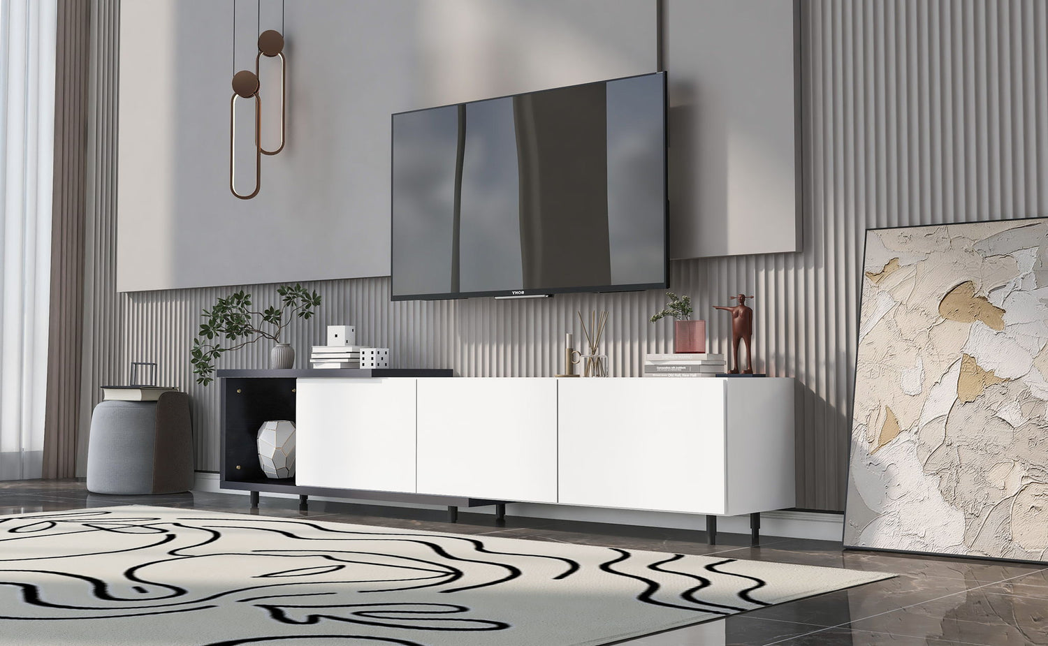 Modern Stylish Extendabletv Stand TV Cabinet For 80&quot; TV