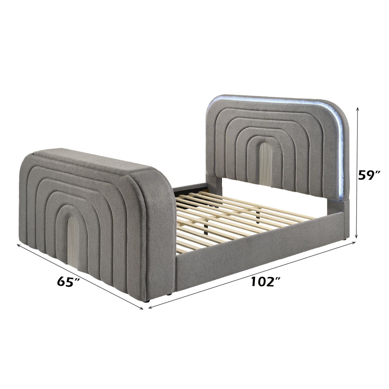 Shelyn - Bed With LED, TV Stand, Fireplace &amp; Bluetooth