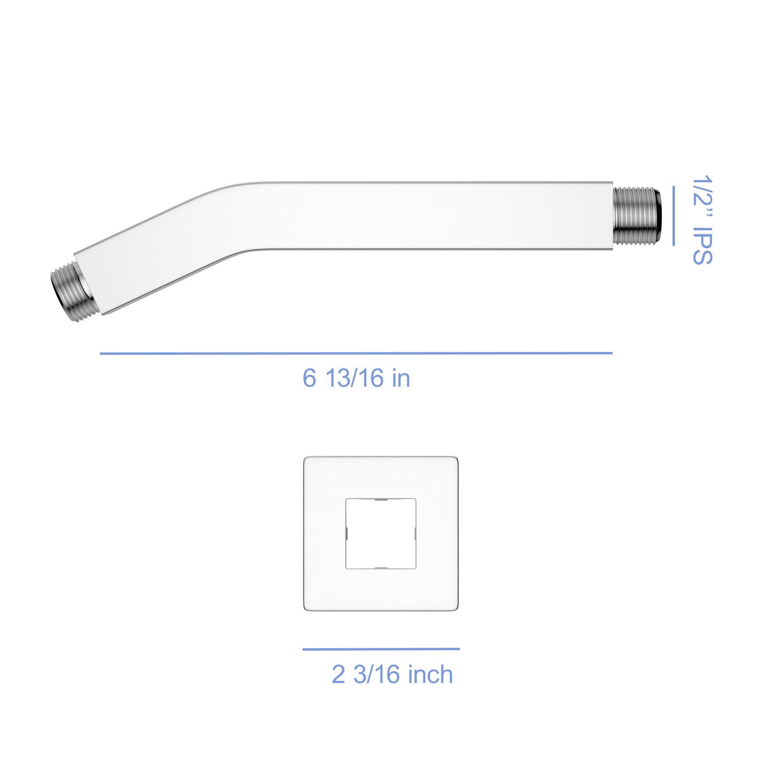 Elegant 6&quot; Shower Arm With Flange, Stainless Steel Construction For Rain Shower Heads