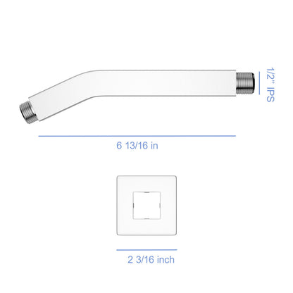 Elegant 6&quot; Shower Arm With Flange, Stainless Steel Construction For Rain Shower Heads