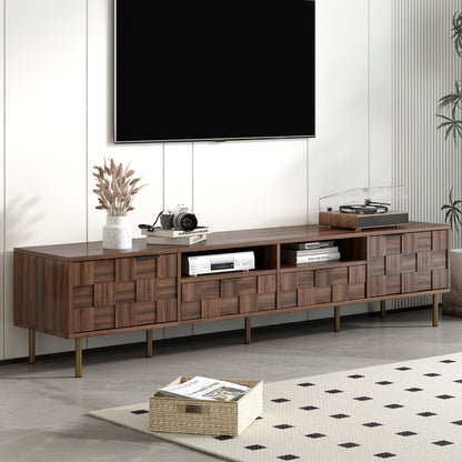 Mid Century TV Stand With 2 Drawers, Media Console Table For Tvs Up To 85&