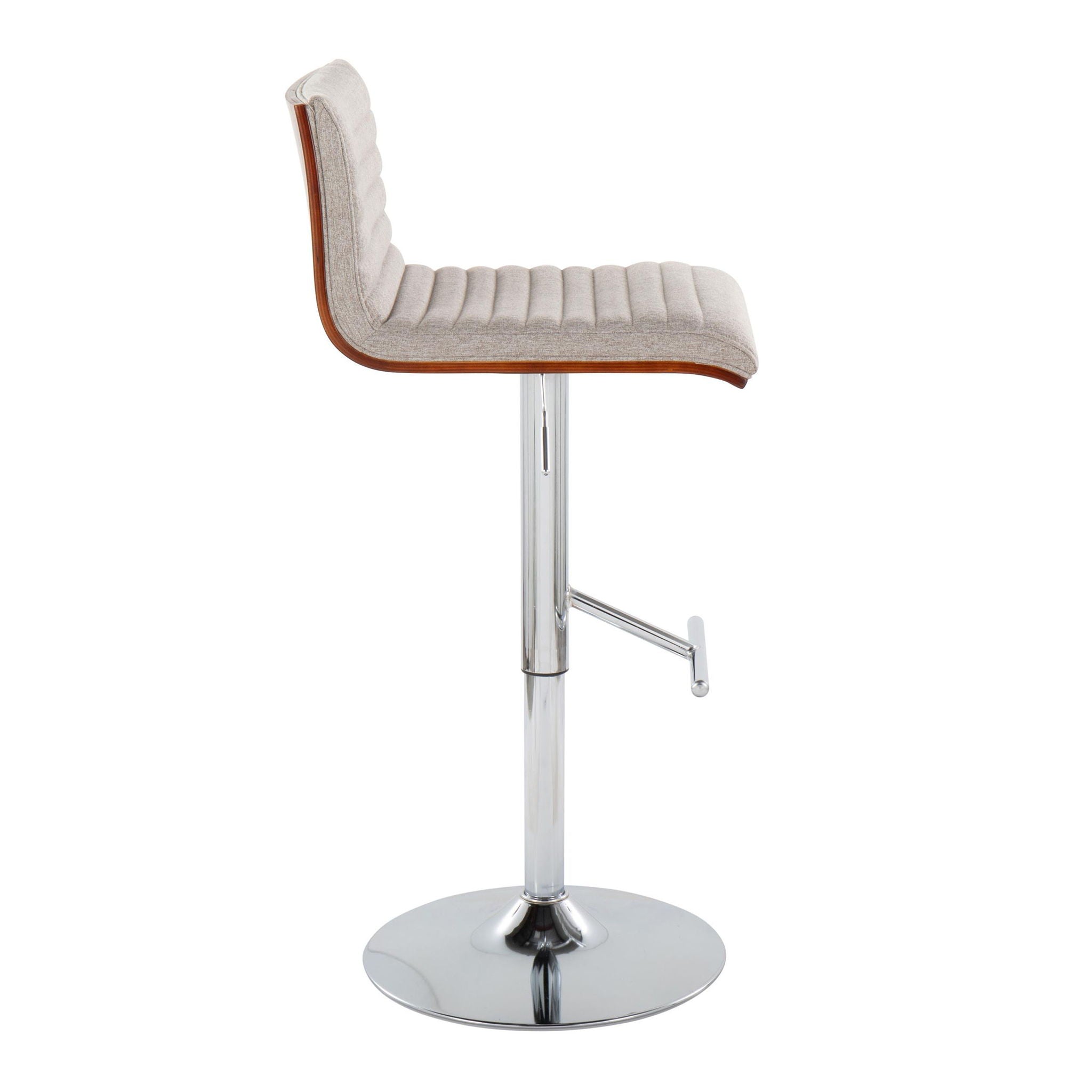 Mason - Contemporary Adjustable Barstool &amp; Swivel With Straight T Footrest (Set of 2)