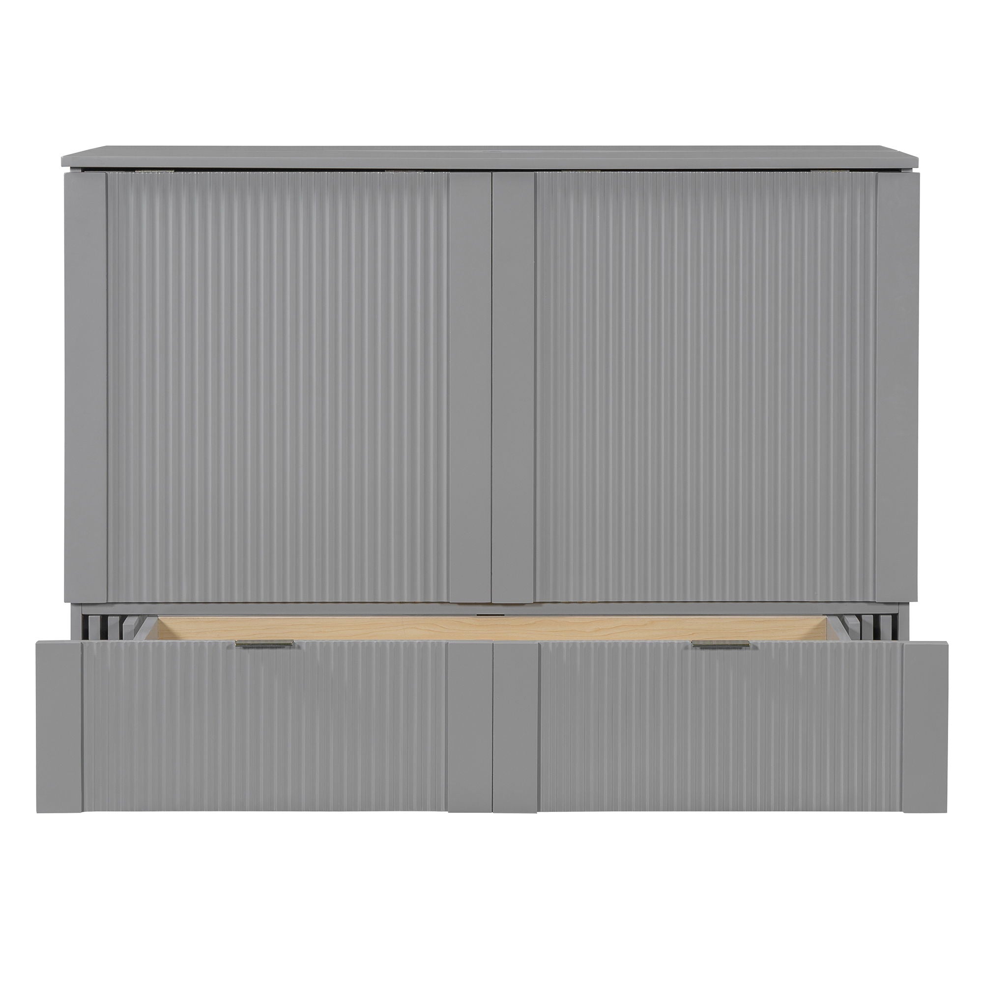 Murphy Bed With Drawer And A Set Of Sockets &amp; USB Ports, Pulley Structure Design