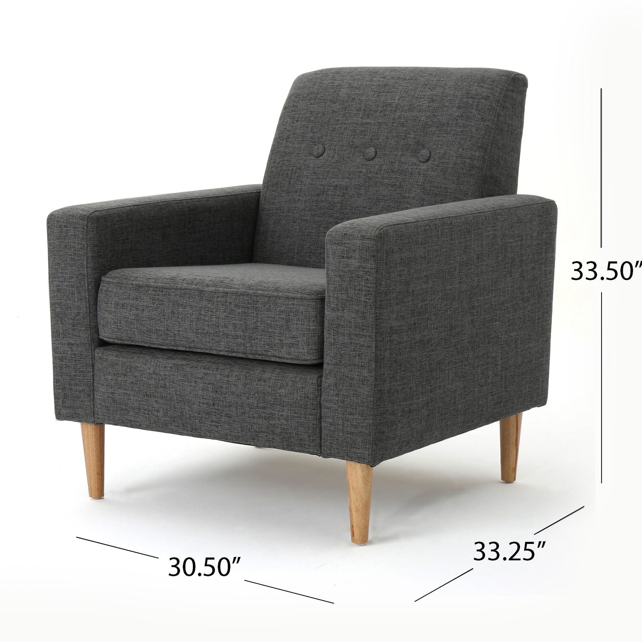 Nebulize - Upholstered Fabric Club Chair With Button Tufted And Square Off Arm And Back