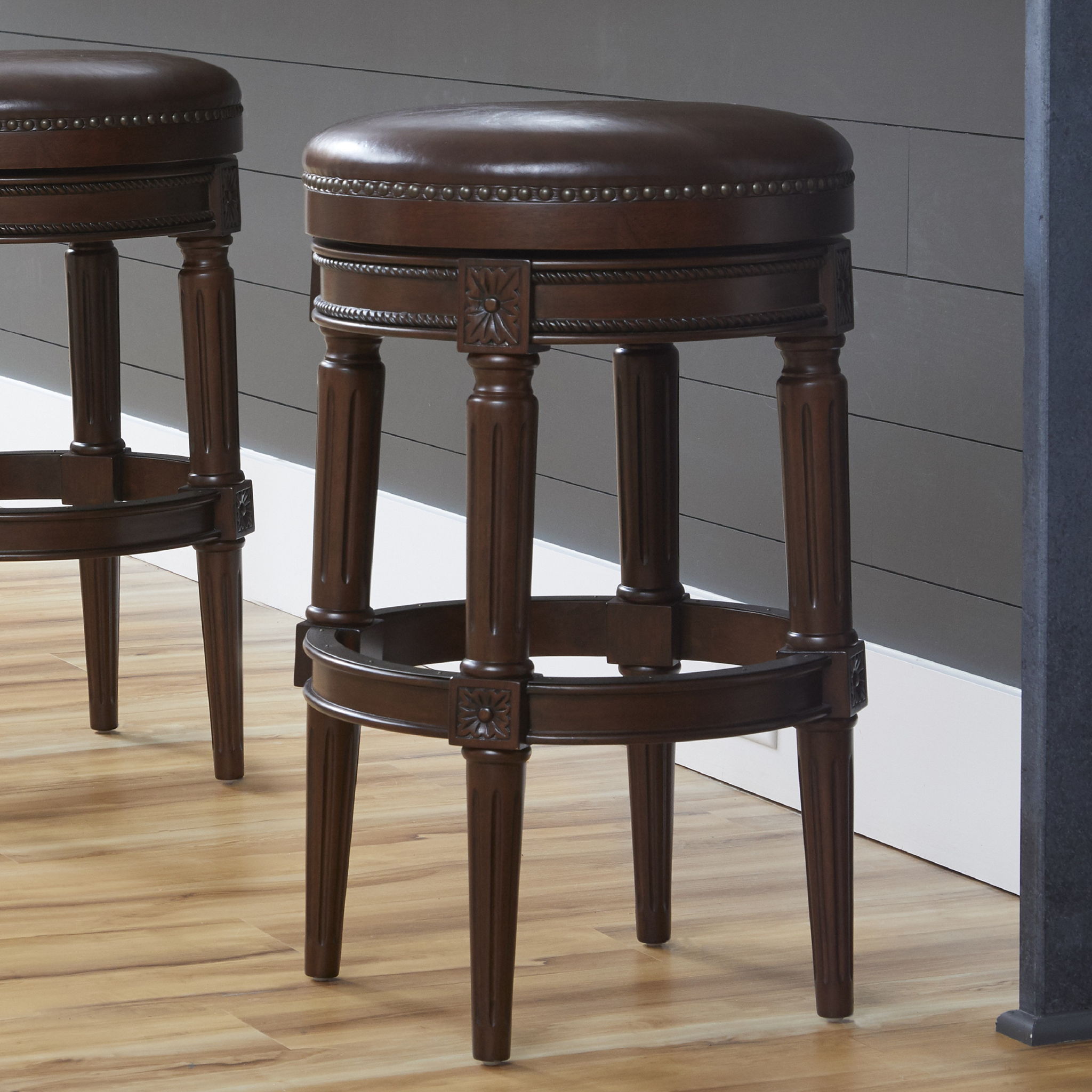 Rustic Elegance Backless Swivel Stool
