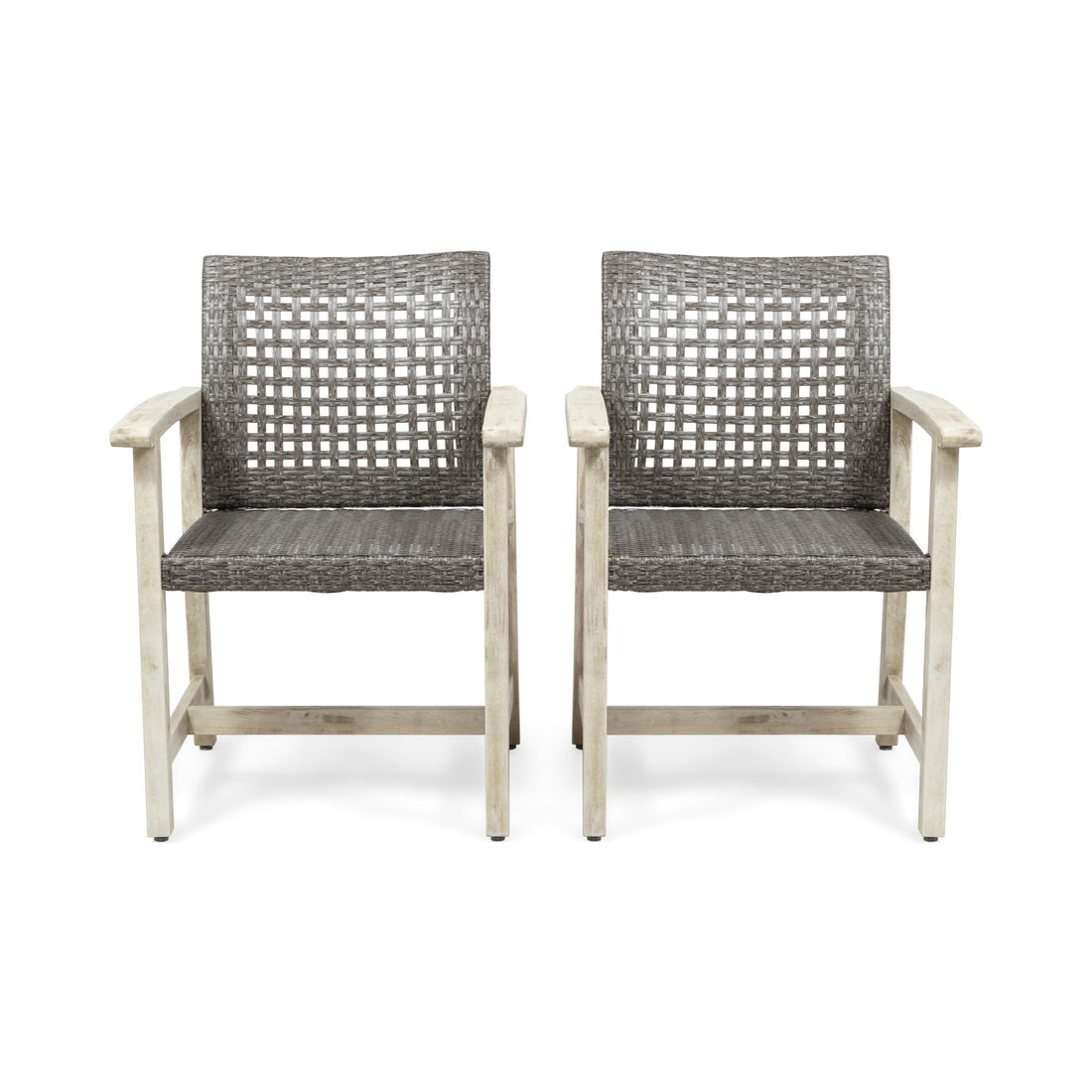 Outdoor Dining Chair Acacia Wood Frame (Set of 2)