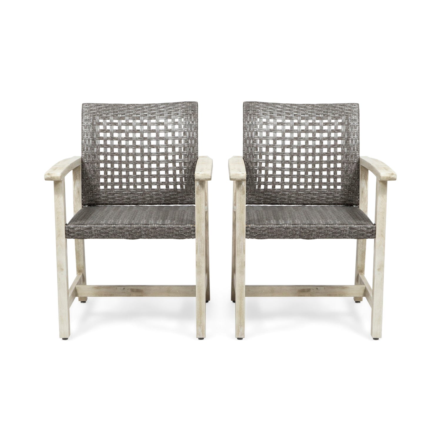 Outdoor Dining Chair Acacia Wood Frame (Set of 2)