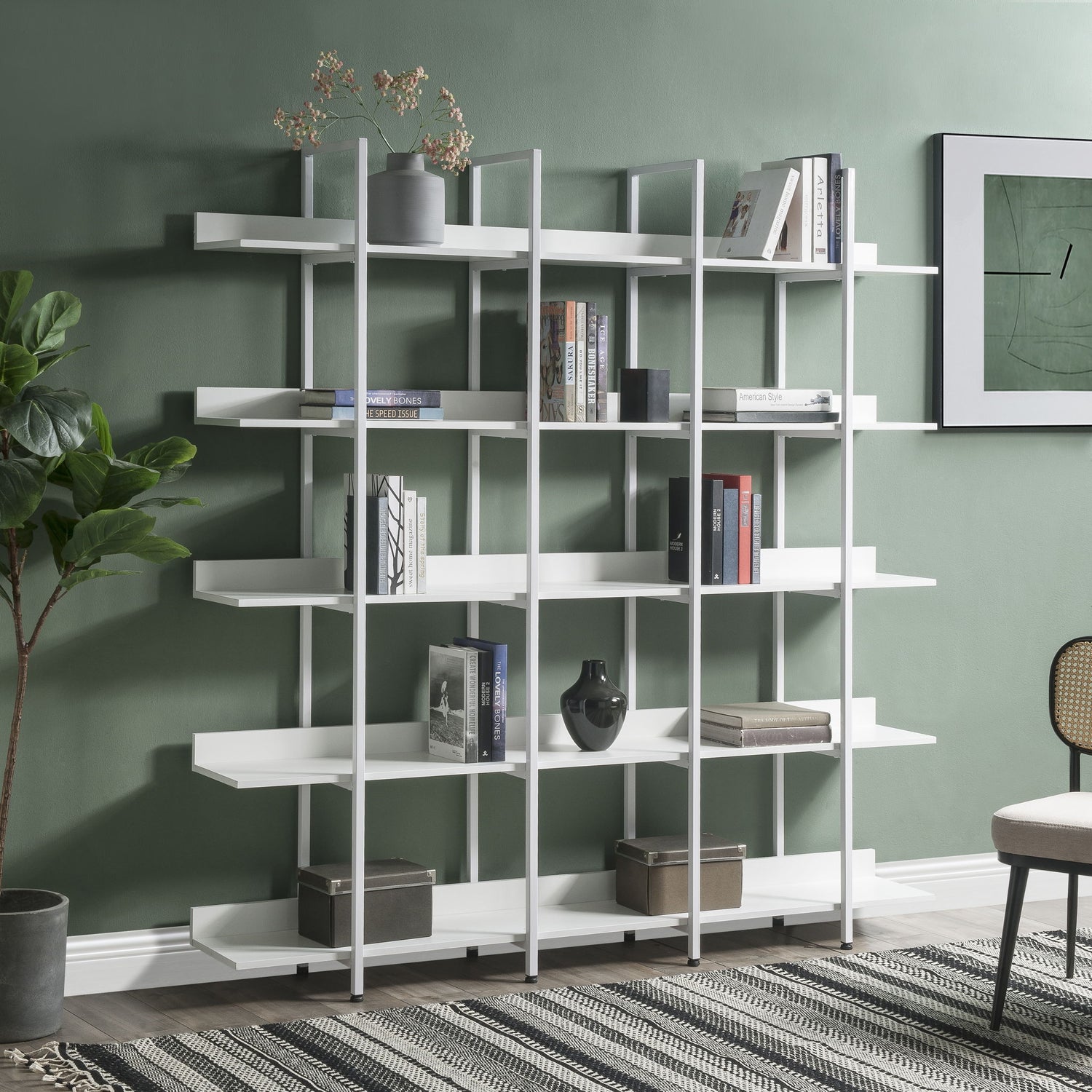 Vintage Industrial 5 Tier Open Bookcase