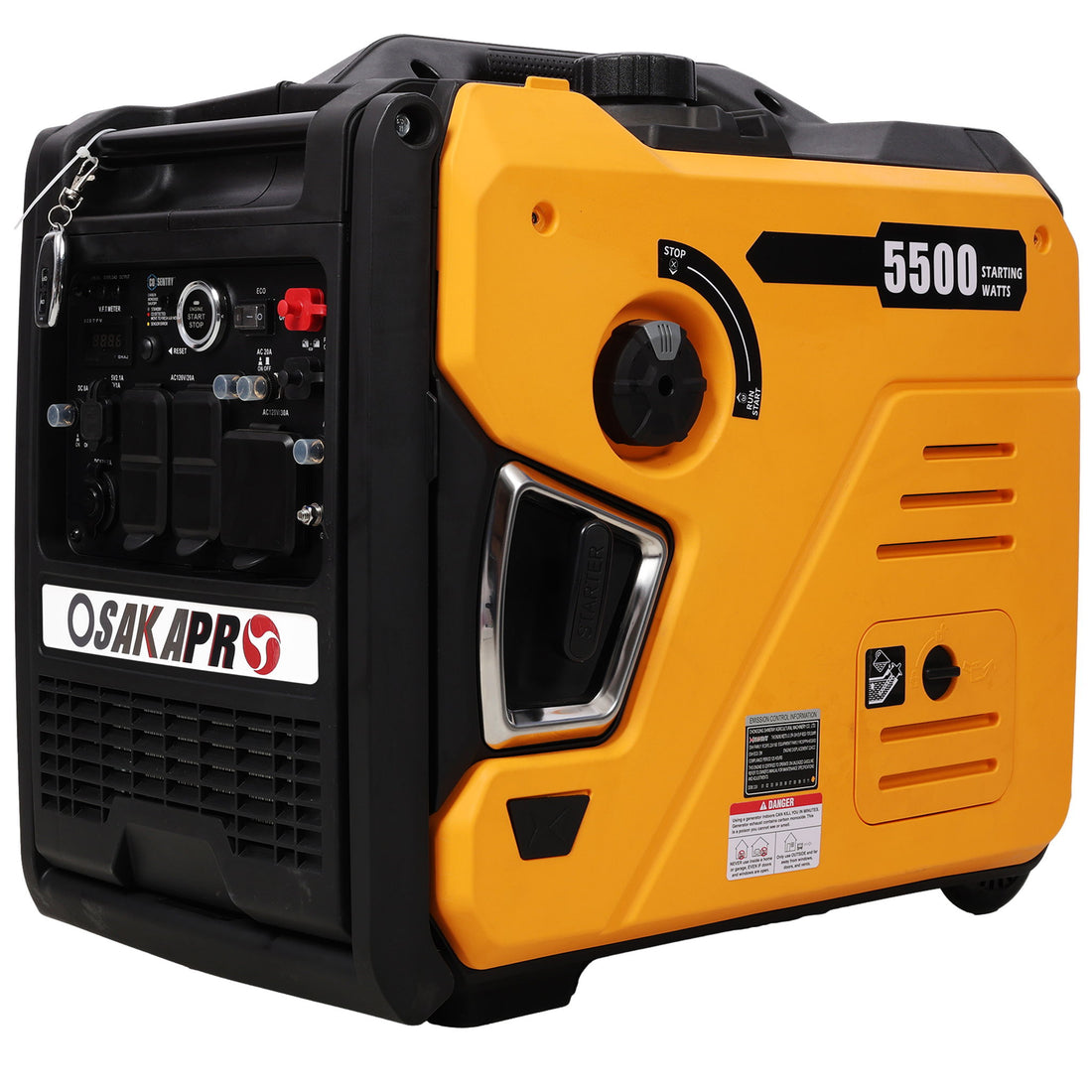 Super Quiet Inverter Generator 5.5Kw Portable Electric &amp; Remote Start Aluminum, 224Cc 4 Stroke