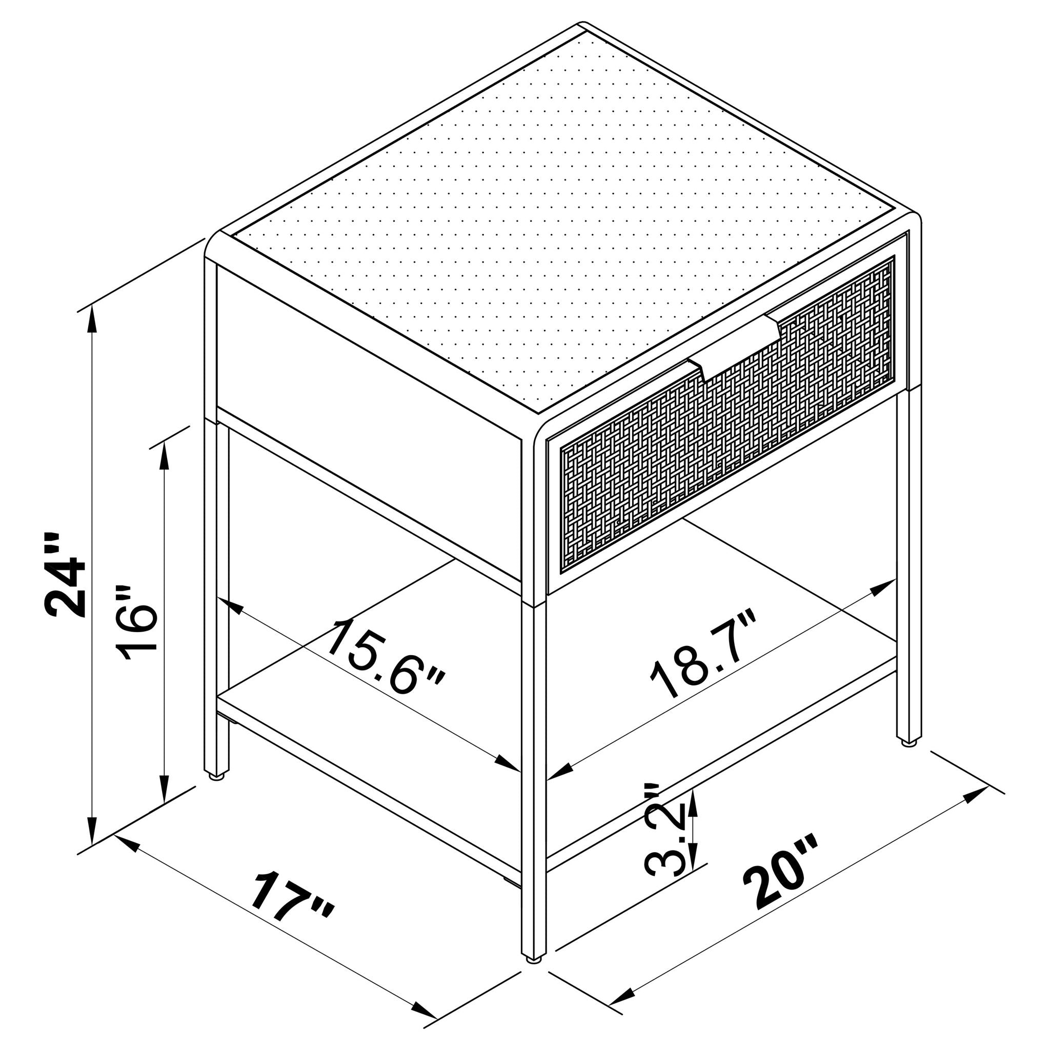 Duncan - 1 Drawer Bedside Table