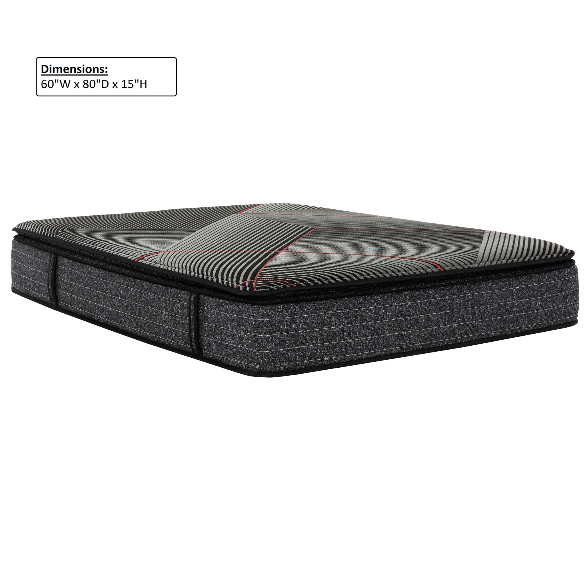 15" Euro Top Gel Memory Foam Hybrid Mattress With Pocket Coils, Cooling &amp; Edge Support - Black - Queen