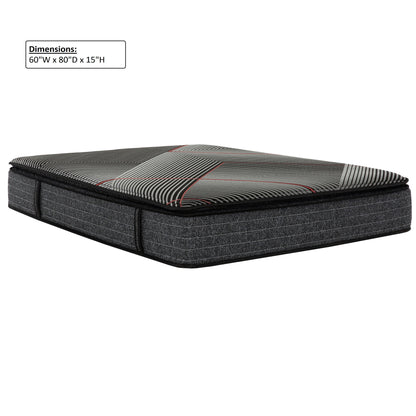 15" Euro Top Gel Memory Foam Hybrid Mattress With Pocket Coils, Cooling &amp; Edge Support - Black - Queen