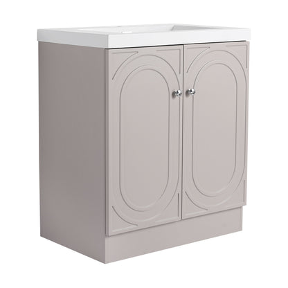 Contemporary Freestanding Bathroom Vanity With Resin Sink &amp; Soft-Close Cabinet Doors