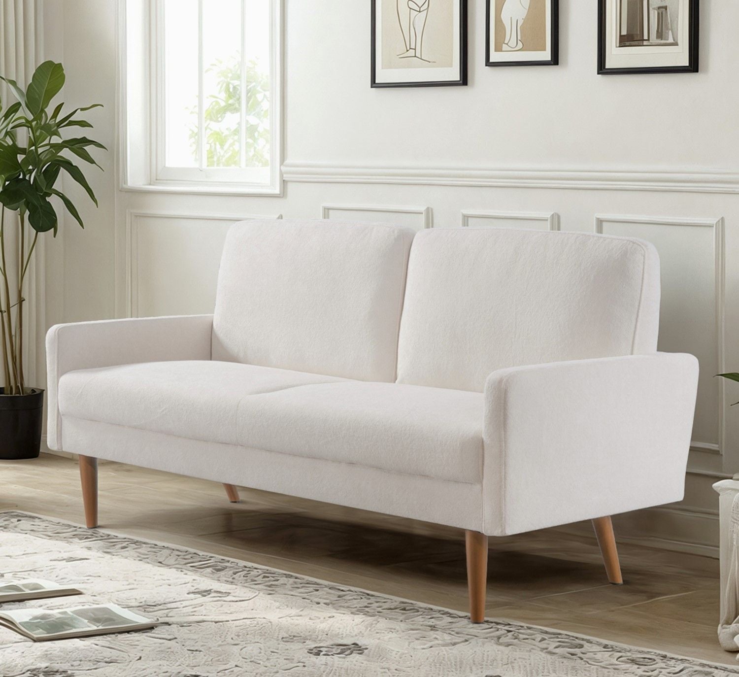 Sofa, European Style With Sleek Design, Modern &amp; Vintage Flair, Upholstered 3 Seater Couch