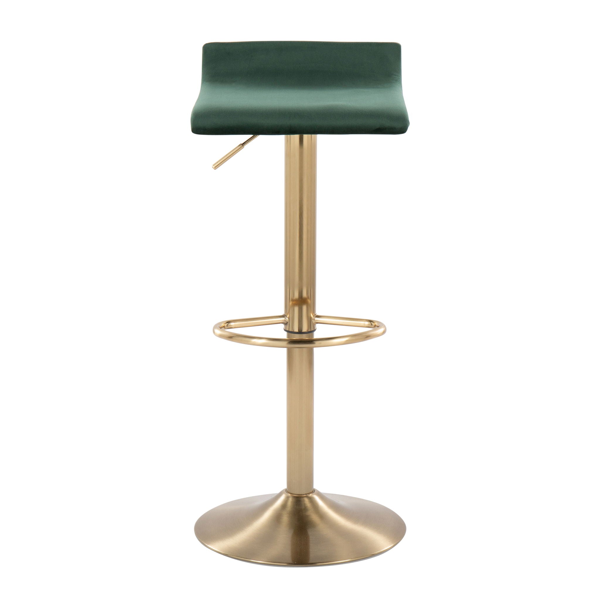 Ale - Contemporary Adjustable Height Barstool With Swivel With Oval Footrest (Set of 2)